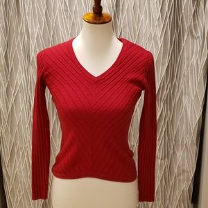 Banana Republic red v- neck sweater, size S.